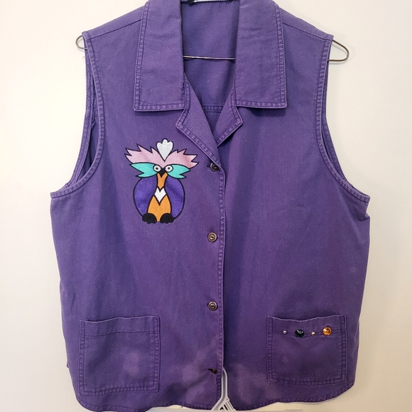 Iris 2 piece skirt and Vest hand painted set. Medium - Picture 4 of 9